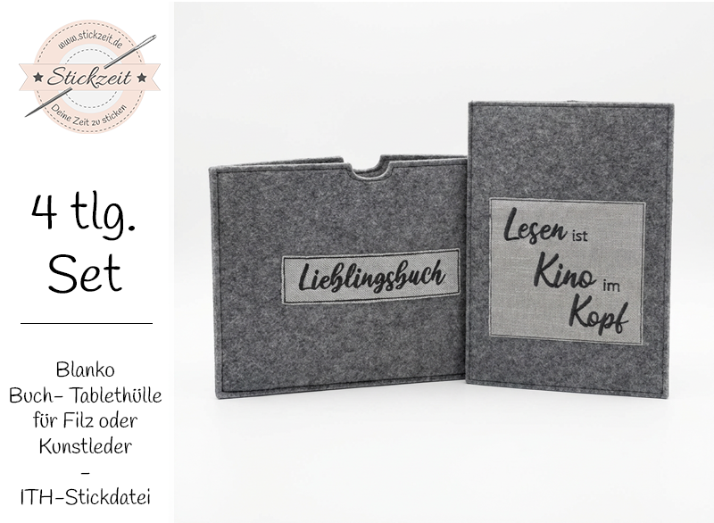 Buchhülle aus Filz - ITH-Stickdatei